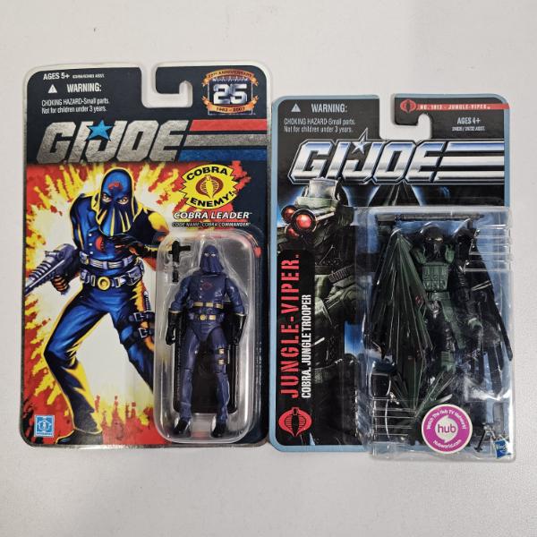 Two Hasbro G.I. Joe Action Figures Ft. Cobra Leader Cobra Commander And Jungle Assault Jungle-Viper
