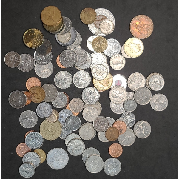 Lot Of Assorted Foreign Coins - Canadian, British, Vatican & More