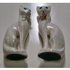 Image 4 : Fantastic Vintage MCM Collectable Pair Of Pearlescent Siamese Cats With Ribbon Collars 