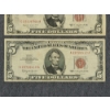 Image 3 : Lot of Two $5 Red Seal Federal Reserve Notes - 1953 & 1963