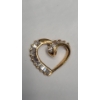 Image 1 : 10K Yellow Gold Heart Shaped Pendant With White Baguette Shaped Stones - Weight: 1.5g