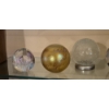 Image 2 : Group Lot Art Glass Paper Weights & Gazing Balls With Crystal Candle Holder