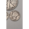 Image 4 : U.S 1937 Walking Liberty 90% Silver Half Dollar & 1939, 1941 90% Silver Mercury Dimes - FV: $0.70