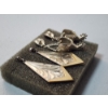 Image 4 : Two Pairs of Earrings: Two-Tone Sterling Silver & 14K Gold Filled Diamond-Shaped/ Cowboy Hat & Spurs