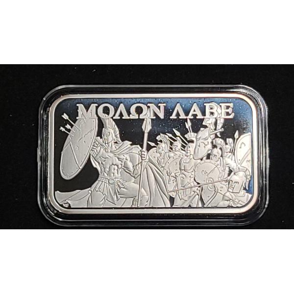 Molon Labe 1Troy Oz 999 Fine Silver Bar From The St. Louis Mint/Kody Duncan