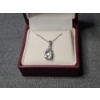 Image 2 : 18" Sterling Silver Necklace Featuring Beautiful White Sapphire Pendant -Helzberg Lifetime Warranty!