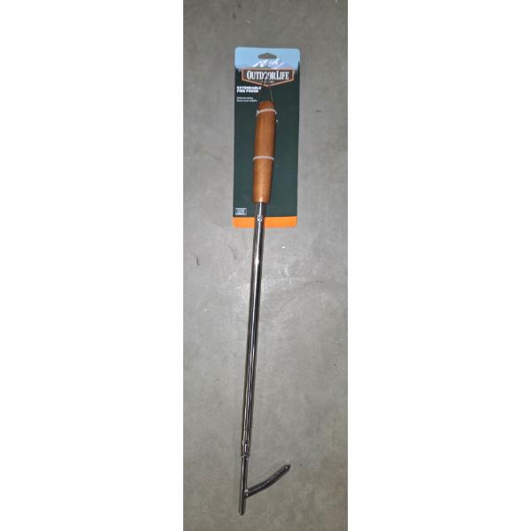  Brand New Wood Handle Outdoor Life Extendable Fire Poker 