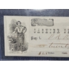 Image 2 : Rare 1856 Cashier of Ilion Bank 25 Dollar Paper Check in Good Condition! 