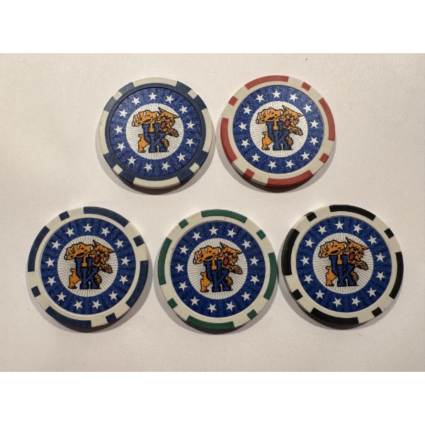 Limited Edition University of Kentucky Wildcats Clay Poker Chip Set - Mint Condition - Complete Set 