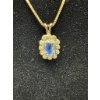 Image 2 : Beautiful 14k Gold Necklace & Pendent w/ Blue Stone - 4.5 Grams - Tested & Guaranteed 