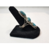 Image 3 : Stunning Sterling Silver Statement Ring With Three Turquoise Stones - Size 9 - TW: 9.6g