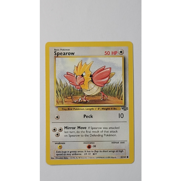 1999 Spearow #62/64 Pokemon Trading Card From The Jungle Set - Near Mint
