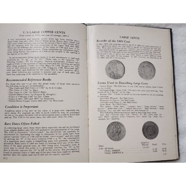 Older Coin Collector Handbook With Nice San Diego Copper Coin