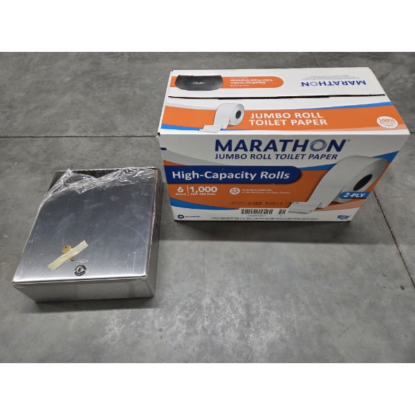 New! Marathon Jumbo Roll Toilet Paper And Paper Towel Dispenser With Key