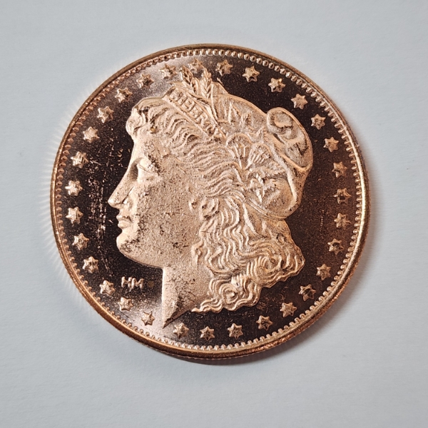 Morgan Dollar Design 1 ADVP oz .999 Fine Copper Round