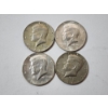 Image 1 : Four Assorted Years 40% Silver Kennedy Half Dollars FV: $2.00