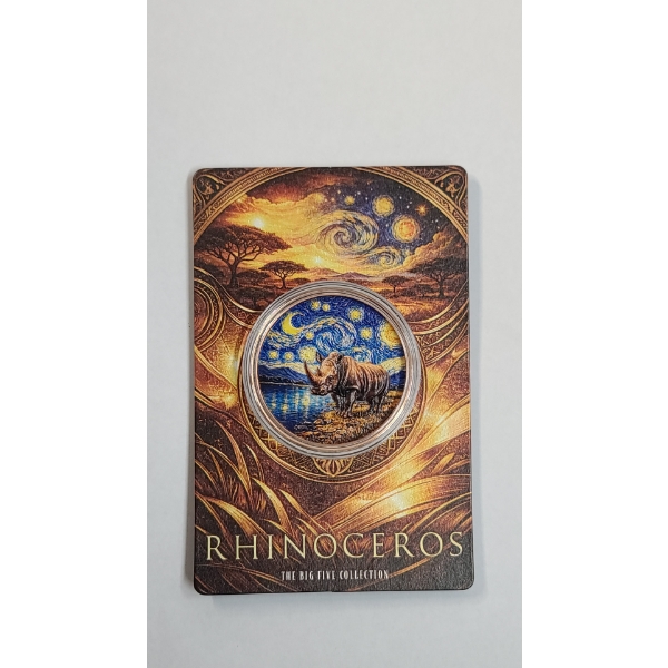 2026 Rhinocerous African Big 5 "Starry Night Fusion" Series 1 ADVP Oz Copper Round - Mintage 5,000
