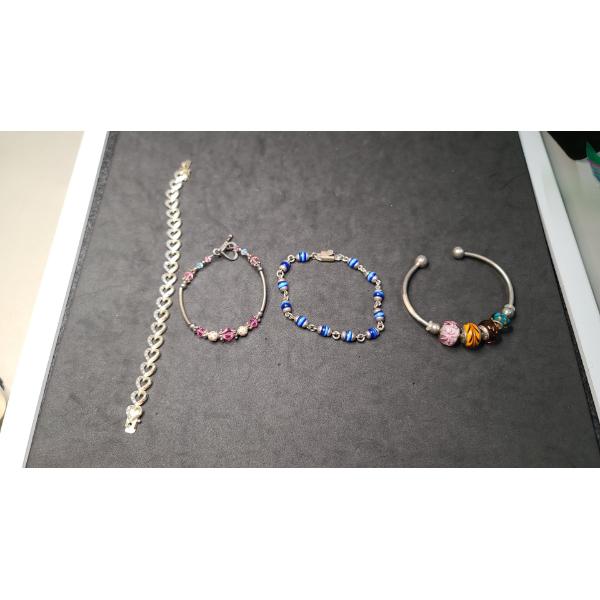 Assorted Style Sterling Silver Bracelets - Total Weight: 62.2g