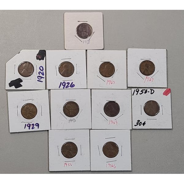 Assorted United States Lincoln Wheat Cents - Face Value: $0.11