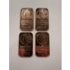 Image 1 : 4 - .999 Fine Copper One Troy Ounce Bars - Mint Condition - Limited Edition - Silver Dollar Edition