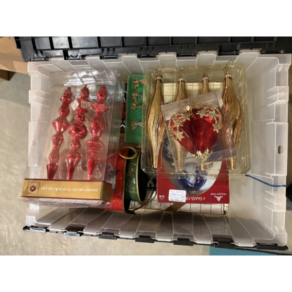 *Pick Up At Mantua Home-No Shipping Available*  Christmas Ornaments in Plastic Storage Bin - Icicle 