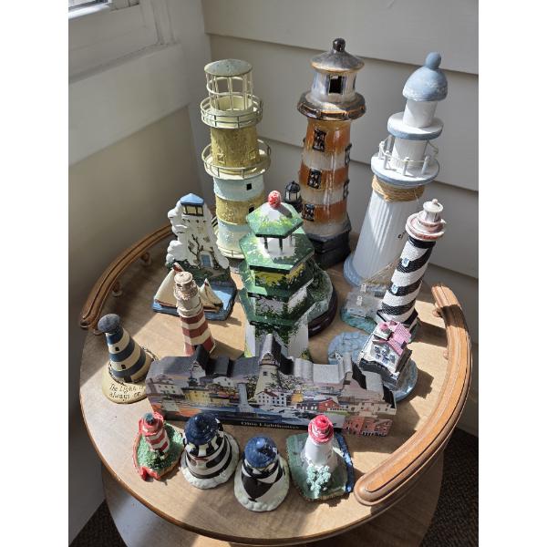 PICKUP IN CANTON - Lighthouse Collection, Includes Salt & Pepper Shakers, Candle Holders And Figurin