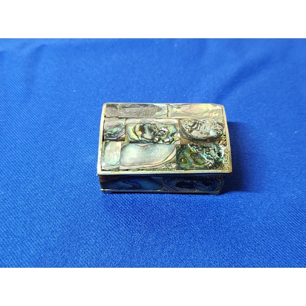 Sterling Silver Shell Abalone Small Trinket Box 