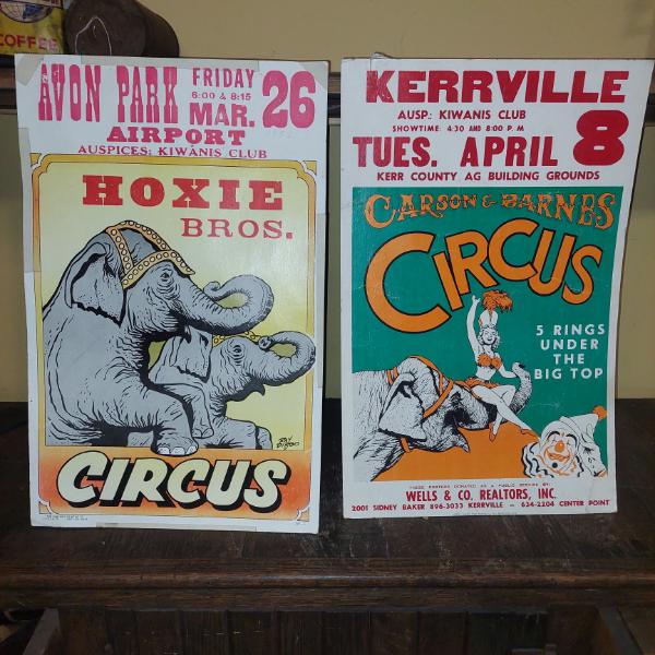 2 Pcs - Vintage (OHIO) Original Circus Posters - Each 14 x 22 See Pics -Details  - Exc Local History