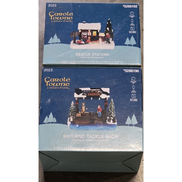 Two New In Box 5'' Carole Towne Collectables, Bait & Tackle And Rescue Station