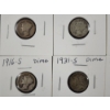 Image 2 : Six Assorted Better Dates 90% Silver Dimes ~ Various Dates & Conditions ~ Face Value $0.60 