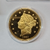 Image 2 : 1861 Liberty Head Double Eagle $20 Gold Proof - COPY - 24k GOLD PLATED