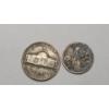 Image 2 : United States 1943-P 35% Silver Jefferson Wartime Nickel & 1957 Roosevelt 90% Silver Dime - FV: 0.15