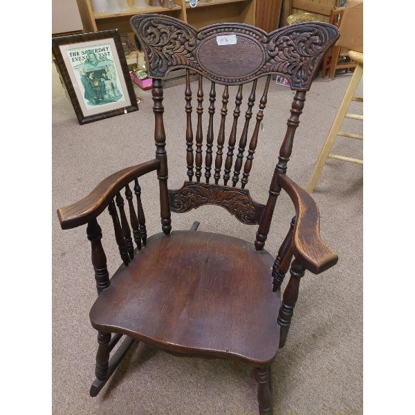 Gorgeous Vintage Carved Full size Rocking Chair - See Pics