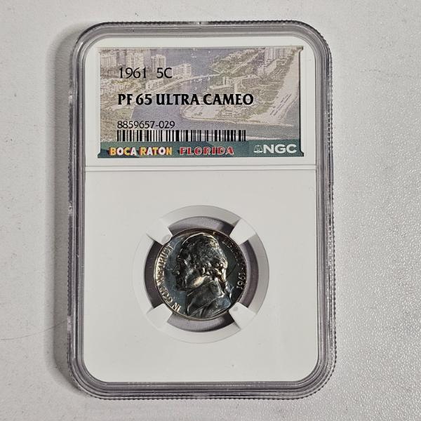 NGC PF 65 ULTRA CAMEO 1961 Jefferson Nickel Five Cents Proof Coin