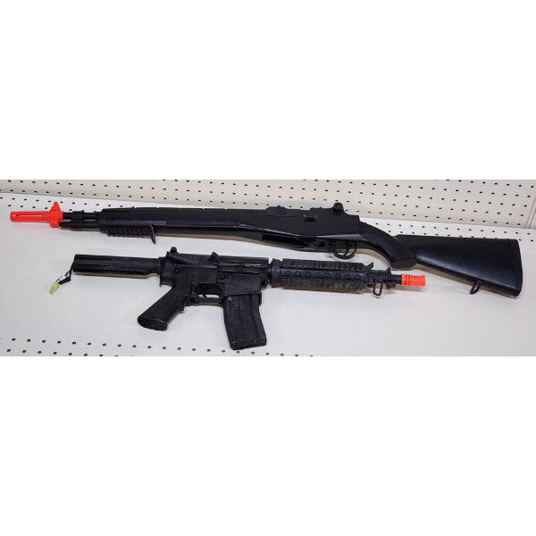 Two Larger Airsoft Guns ~ Rifle & Assault Rifle ~ UNTESTED ~ Both Appear to Be Incomplete As The Ass