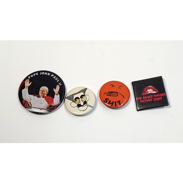 Assorted Collection Of Novelty Vintage Pinback Buttons