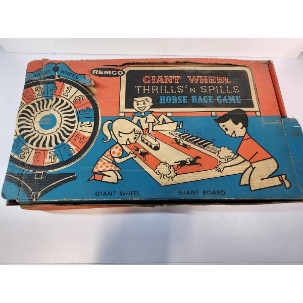 Vintage 1958 Remco Giant Wheel Thrills' n Spills Horse Race Board Game 
