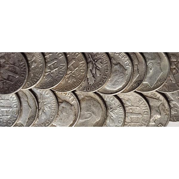 $1.80 Face Value in Assorted United States 90% Silver Dimes