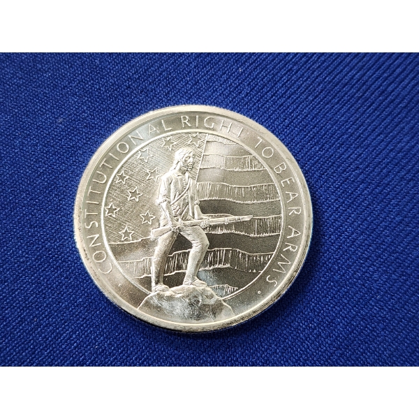 Constitutional Right to Bear Arms - 2nd Amendment - One Troy Ounce .999 Fine Silver Round
