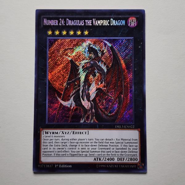 Number 24: Dragulas the Vampiric Dragon DRL3-EN022 Holo Rare XYZ Yu-Gi-Oh Trading Cards ~ NM