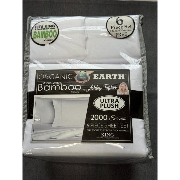 Ashley Taylor Organic Bamboo Ultra Plush King Size Sheet Set 2000 Series - Brand New In The Package 