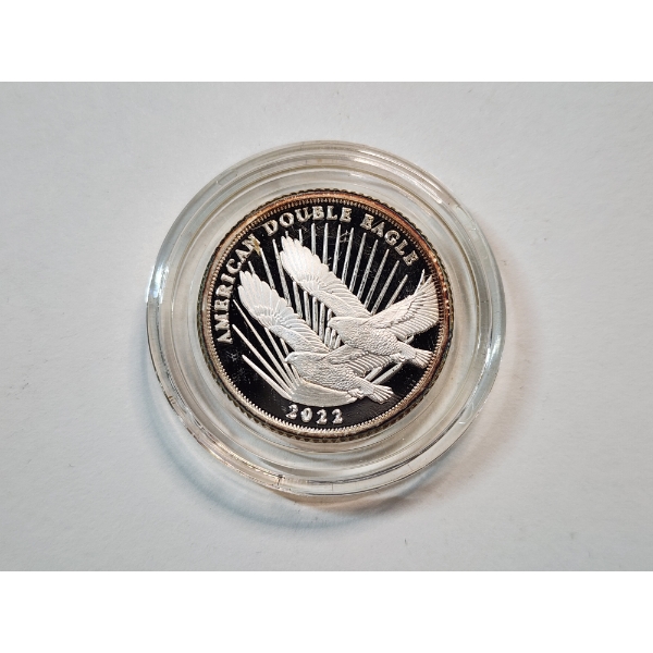 2022 Cooks Island American Double Eagle 1/4th oz .999 Pure Silver $2 Coin - In Capsule 