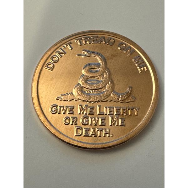 Don't Tread On Me 1 oz .999 Fine Copper Round Coin - Brilliant Uncirculated - Limited Edition