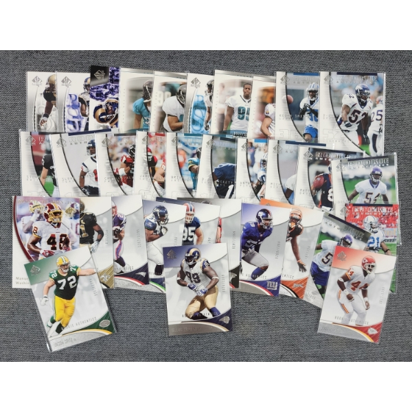 Nice Large Collection of Over 30 Assorted Mint Condition Upper Deck Rookie NUMBERED Football Cards