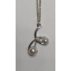 Image 6 : 14K White Gold Pendant With Pearls On 14K Yellow Gold 18" Chain - Total Weight: 3.6g