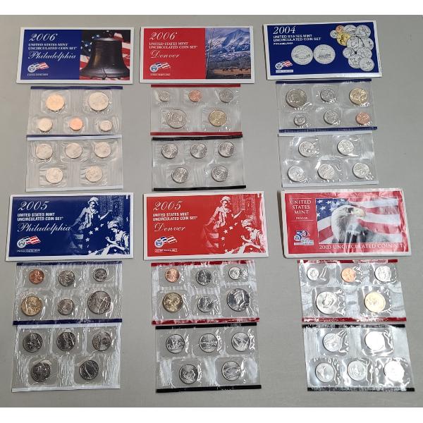 Assorted 2003-2006 U.S Uncirculated Coin Sets