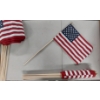 Image 1 : 1 Dozen NEW! 50 Star US Flags 17" x 11.5" on Solid Wood Dowel 30" Poles  11th of 12 Lots