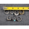 Image 10 : Lot of Seven Assorted Sterling Silver Rings Including Turquois Stone 
