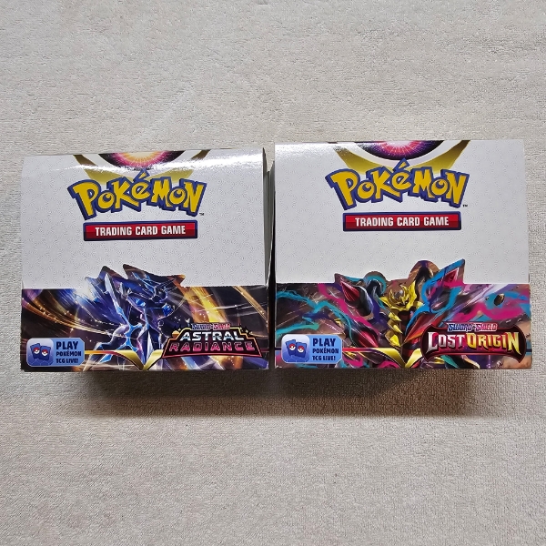 Two Empty Pokemon TCG Sword & Shield Booster Boxes ~ Lost Origin & Astral Radiance ~ EMPTY DISPLAYS