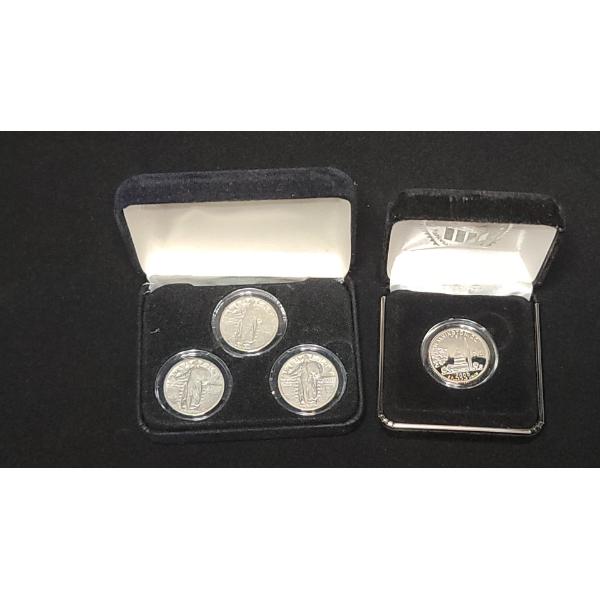 1926, 1928 Walking Liberty Silver Quarters & National Collectors Mint 2005 Silver Clad Quarter Proof